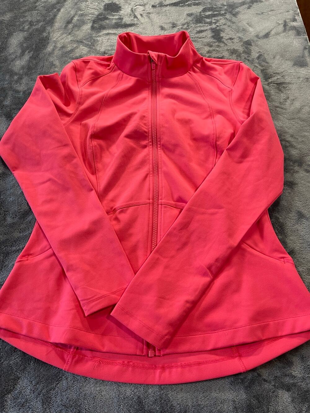 Spyder Full Zip Performance Yoga Jacket Coral Pink Thumbholes Mesh Size M